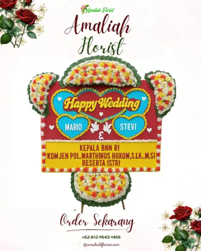 Karangan Papan Bunga Pernikahan di Kemenuh